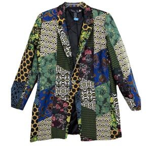 DESIGUAL Multicolor Patchwork Embroidered Jacket Size 42 Large‎ Floral Artsy